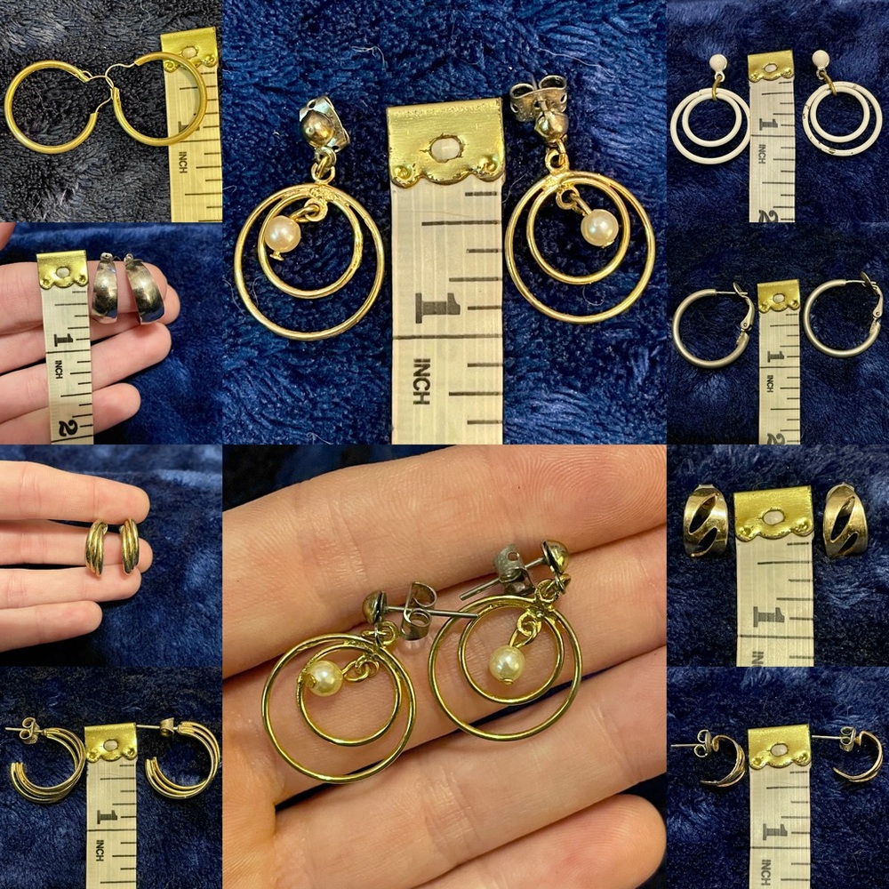 10 pairs assorted hoop earrings